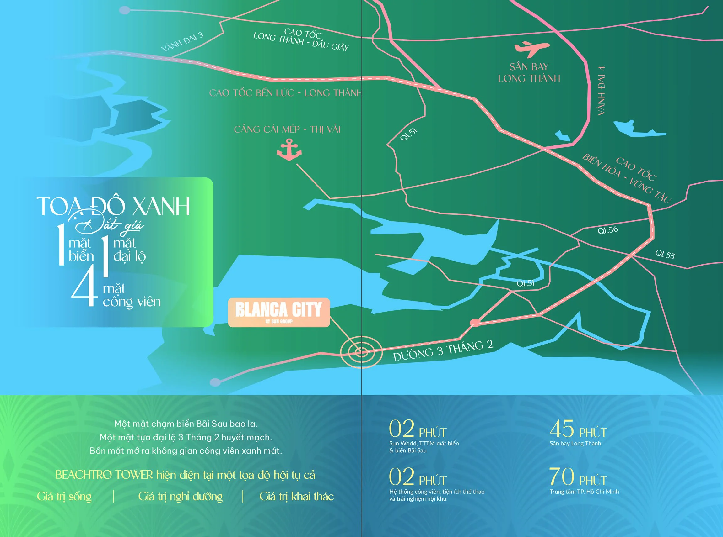 Bản đồ vị trí và mạng lưới giao thông trong brochure BeachTro Tower trang 6