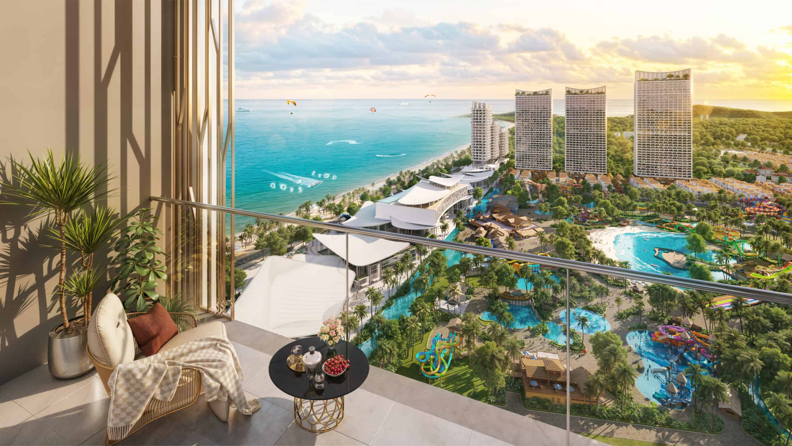Phối cảnh cụm tháp Blanca City hướng biển Bãi Sau