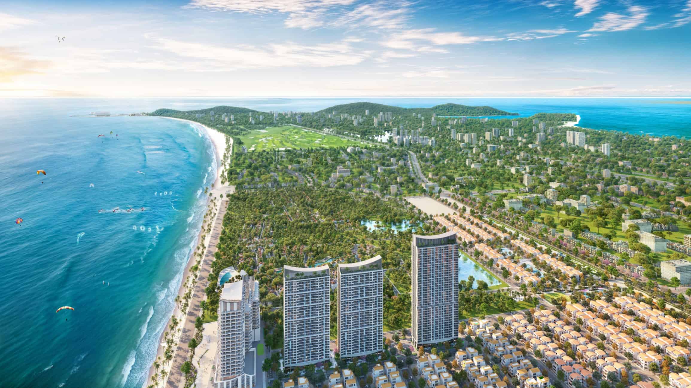 Phối cảnh Blanca City ban ngày nhìn từ phía biển