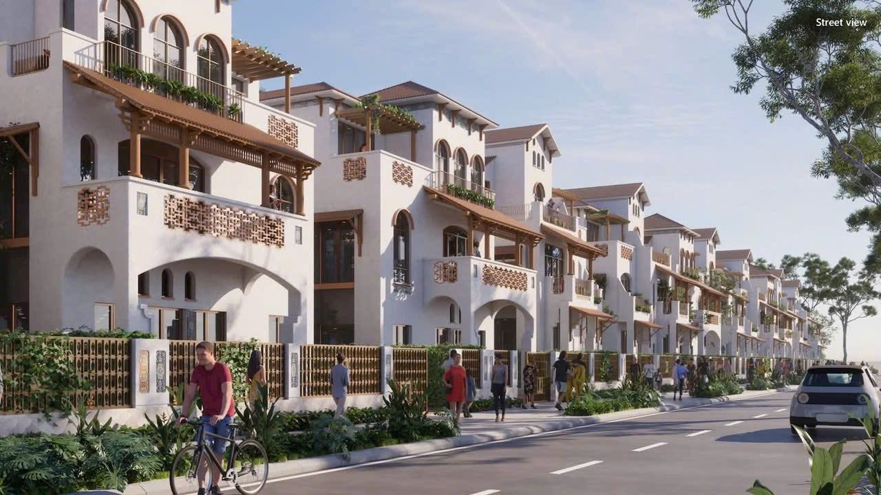 Phối cảnh dãy biệt thự Casa song lập nhìn từ mặt phố